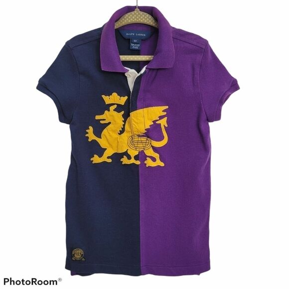 Ralph Lauren Girls Dragon Rugby Shirt SIZE 6X - Picture 1 of 10